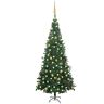 vidaXL Árbol de Navidad artificial con luces y bolas verde 240 cm