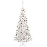 vidaXL Árbol de Navidad artificial con luces y bolas blanco 240 cm