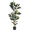 LOLAhome Planta artificial ficus verde de plástico de 125 cm