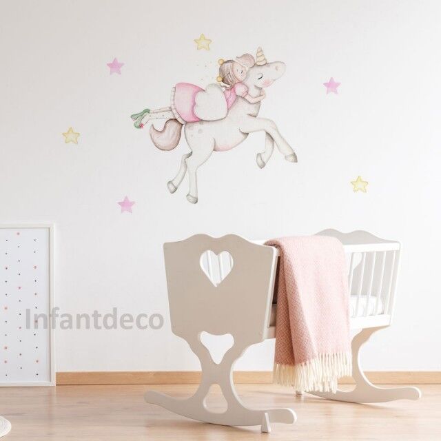 imda Vinilo infantil "Luciérnaga sobre Unicornio" (Vinilos: Talla M)