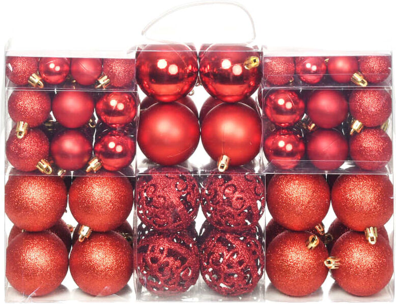 vidaXL Lote de bolas de Navidad 100 unidades rojas 3/4/6 cm