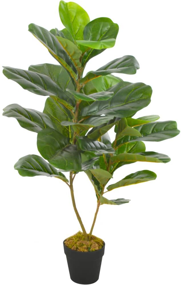 vidaXL Planta artificial ficus con macetero 90 cm verde