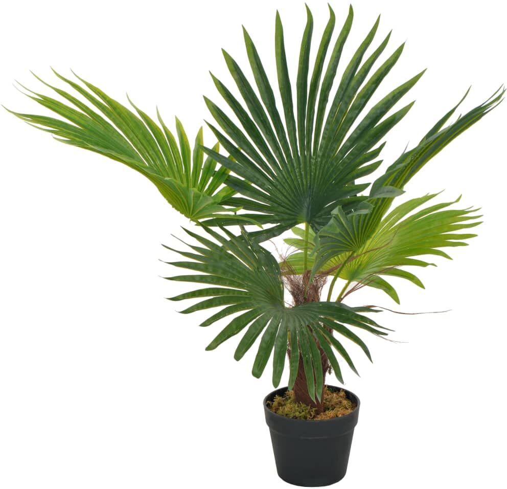 vidaXL Planta artificial palmera con macetero 70 cm verde