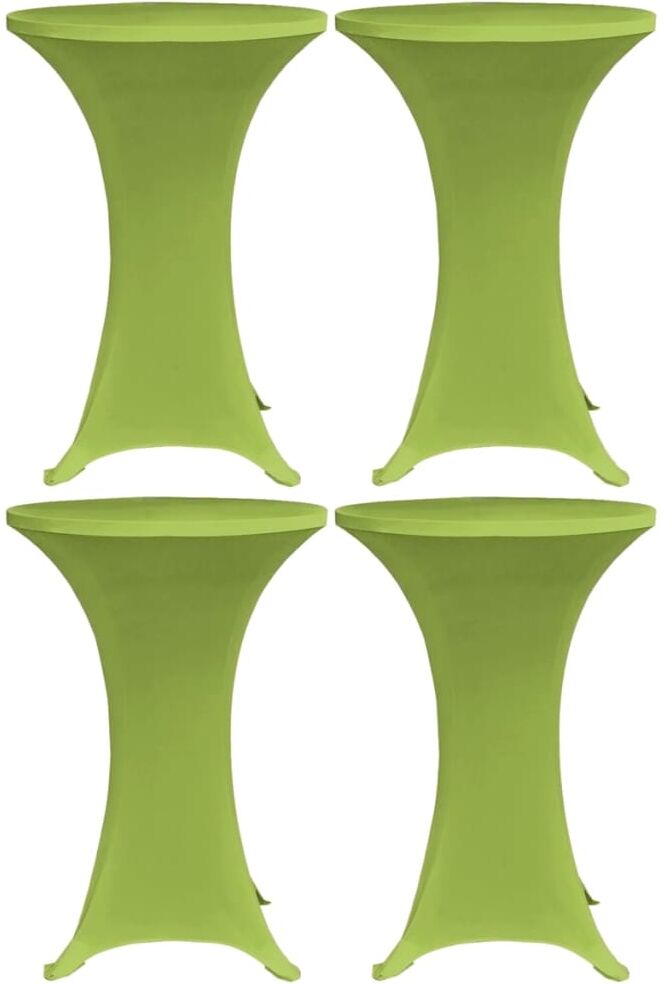 vidaXL Funda elástica para mesa 4 unidades 80 cm verde