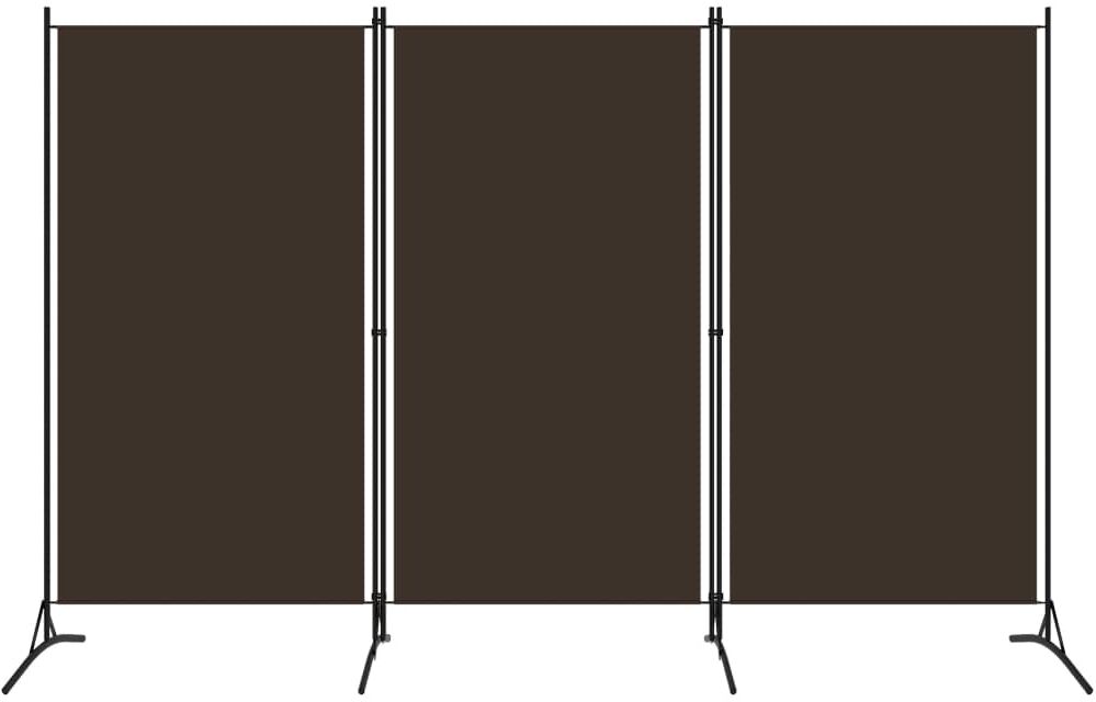 vidaXL Biombo divisor de 3 paneles marrón 260x180 cm