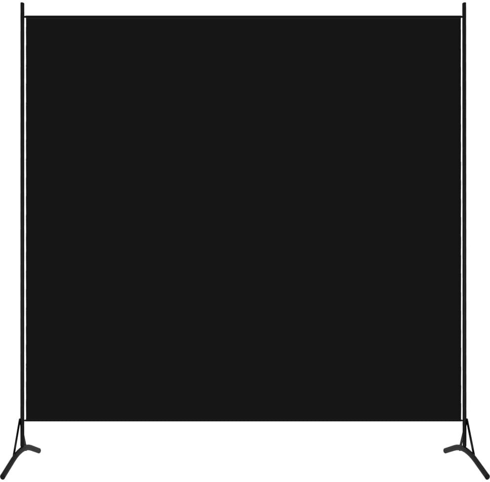 vidaXL Biombo divisor de 1 panel negro 175x180 cm