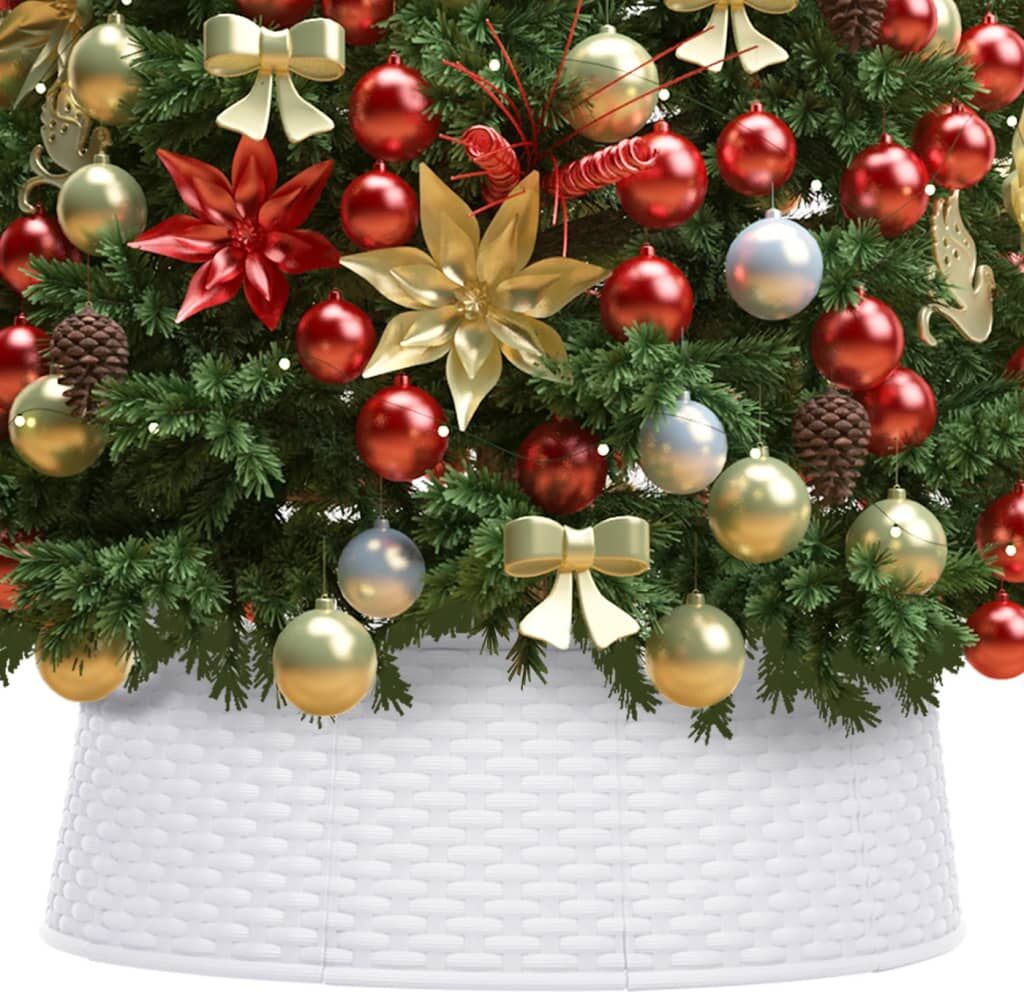 vidaXL Falda del árbol de Navidad blanca Ø54x19,5 cm