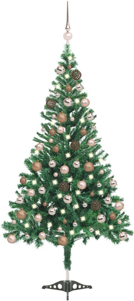 vidaXL Árbol de Navidad artificial con luces y bolas 230 ramas 120 cm