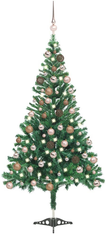 vidaXL Árbol de Navidad artificial con luces y bolas 564 ramas 180 cm