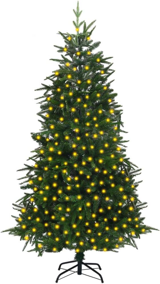 vidaXL Árbol de Navidad artificial con luces PVC&PE verde 210 cm