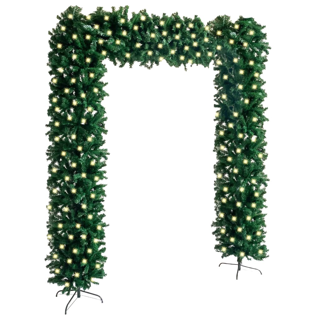 vidaXL Arco árbol de Navidad con LEDs verde 240 cm