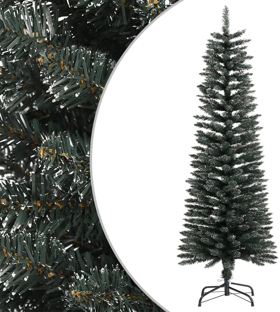 vidaXL Árbol Navidad artificial estrecho con soporte PVC verde 120 cm