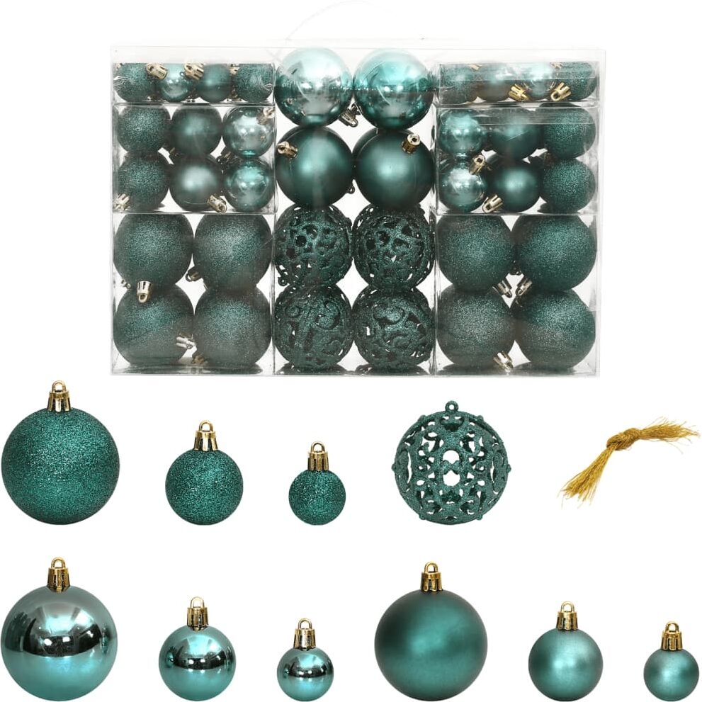 vidaXL Bolas de Navidad 100 unidades verde 3 / 4 / 6 cm