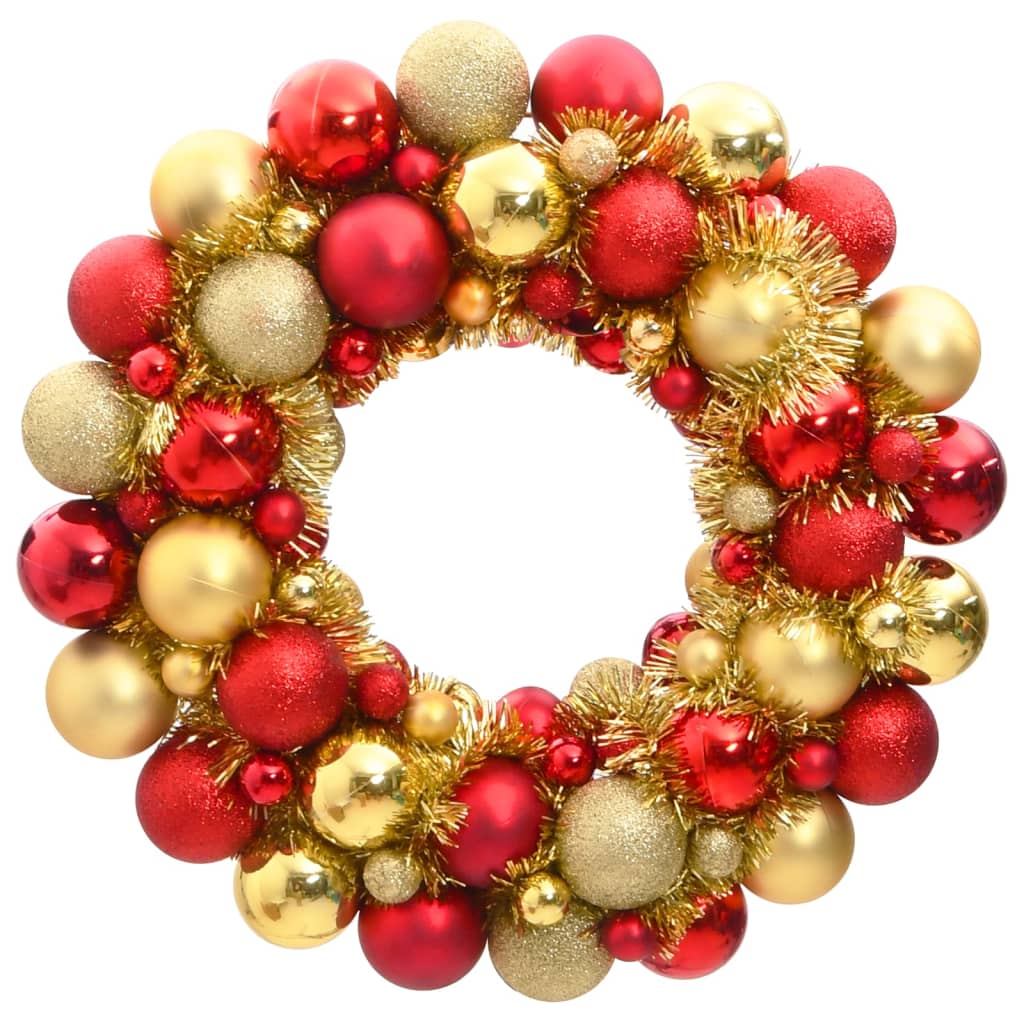 vidaXL Corona de Navidad poliestireno roja y dorada 45 cm