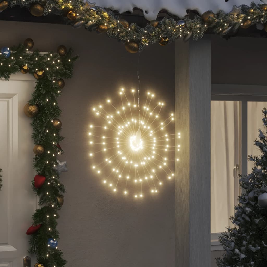 vidaXL Luces de Navidad de estrellas 140 LED blanco cálido 17 cm