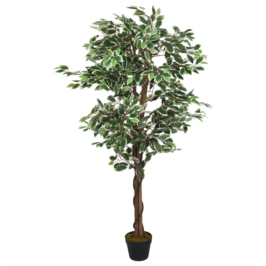 vidaXL Árbol ficus artificial 630 hojas verde 120 cm