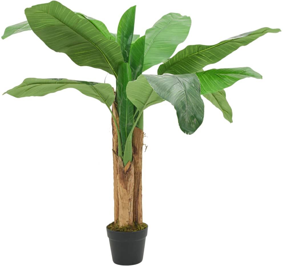 vidaXL Árbol de plátano artificial 9 hojas verde 120 cm