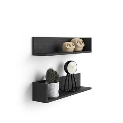 Mobili Fiver Par de estantes, modelo Luxury, de MDF, color Madera negra