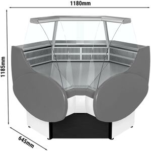GGM GASTRO - Comptoir réfrigéré d'angle rond 90° - 1,18 m (Intérieur) Noir