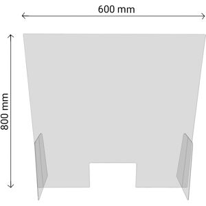 GGM GASTRO - Hygiène / protection anti-crachats / protection antivirus - 60 x 80 cm - avec trappe