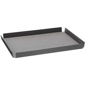 LindDNA - Plateau Tray Square L 36 x 46 cm, aluminium anthracite, Double Cloud anthracite / gris clair