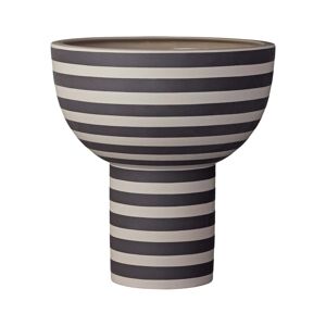 AYTM - Vase sculptural Varia, Ø 23 x H 24 cm, beige / noir