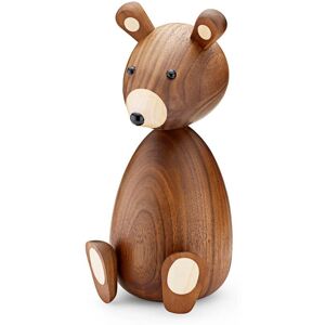 Lucie kaas - Papa ours figure en bois, h 23,5 cm / noyer