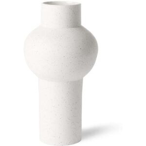 HKliving - Vase en speckled clay rond, m, ø 15 x 30,5 h cm, blanc