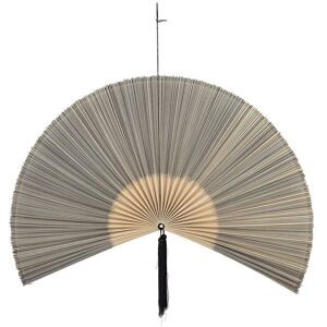 Bloomingville - Ventilateur de decoration murale jaime, 145 x 72 cm, bambou / noir