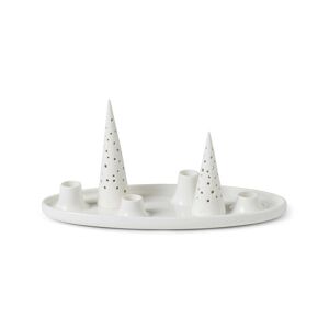 Kähler Design - Nobili Porte-bougies de l'Avent, 33 x 13 cm, blanc neige