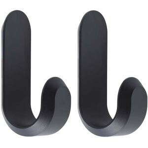 Normann Copenhagen - C'EST LA PREMIÈRE FOIS QUE L'ON VOIT UN TEL OBJET. Curve Crochet mural Mini, noir mat (lot de 2)