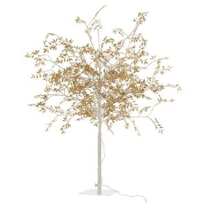 JOLIPA Arbre lumineux branche et feuilles pailletées doré led 100cm - or - Publicité