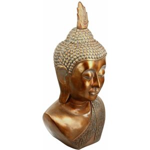 Atmosphera - Statue tête de Bouddha - H.113 cm - 65 x 113 - Marron - Publicité