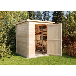 ALPHOLZ Cabane à outils Svendborg Naturel , 19 mm Épaisseur de paroi 178 x 181,5 cm - Naturel - Publicité