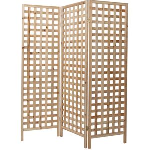 MILIBOO Paravent en bois clair motif ajouré 3 vantaux L133 cm akkiko - Naturel - Publicité