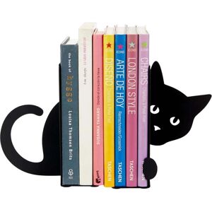 Serre-livres en métal noir Animaux Chat