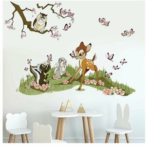 JALLERIA Stickers Muraux Animaux Foret Autocollant Mural Bambi Jungle Amovible Deco Stickers Chambre Bébé Enfant Decoration - Publicité