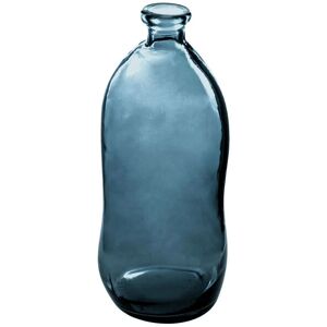 Vase Uly en verre recyclé bleu orage H73cm Atmosphera créateur d'intérieur - Bleu - Publicité