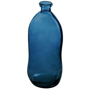 Atmosphera - Vase Uly en verre recyclé bleu orage H51cm créateur d'intérieur - Bleu - Publicité