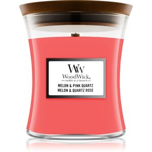 Woodwick Melon & Pink Quarz bougie parfumée avec mèche en bois 85 g