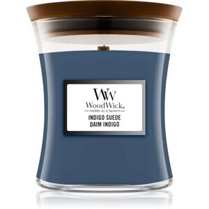 Woodwick Indigo Suede bougie parfumee avec meche en bois 275 g