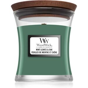 Woodwick Mint Leaves & Oak bougie parfumée avec mèche en bois 85 g