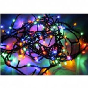 Guirlande Lumineuse 15M 192LED IP44, 8 modes + timer, Câble vert - Multicolore (piles non incluses) - SILAMP