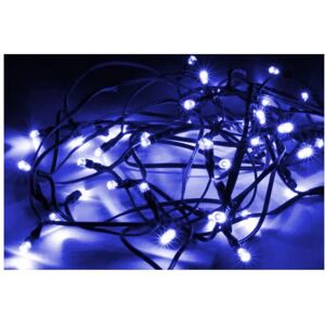 Guirlande Solaire LED Bleue 5M 50LED IP44, 8 Modes - Câble Vert - SILAMP