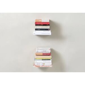 Étagère livres - petite étagère invisible 12 x 12 cm - blanc - lot de 2 - teebooks