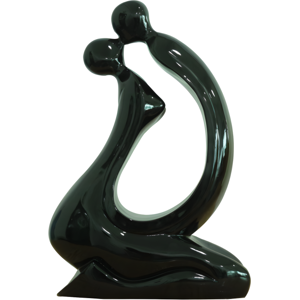 OZAIA Grande statue CHLOE en résine noire - L32 x P12 x H47 cm