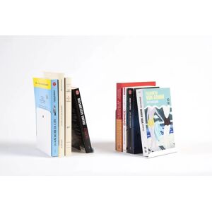 Serre livres 12 x 12 cm - blanc - lot de 2