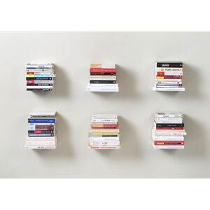 Étagère livres - petite étagère invisible 12 x 12 cm - blanc - lot de 6 - teebooks