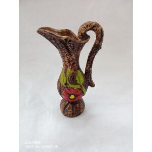 Vase pichet soliflore Emaux Lava déco coquelicot fait main  Multicolore