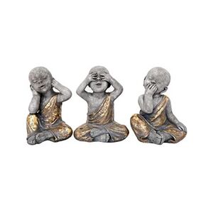 SIL Sifcon Sil - Bouddha enfant assis en résine (Lot de 3) - Publicité